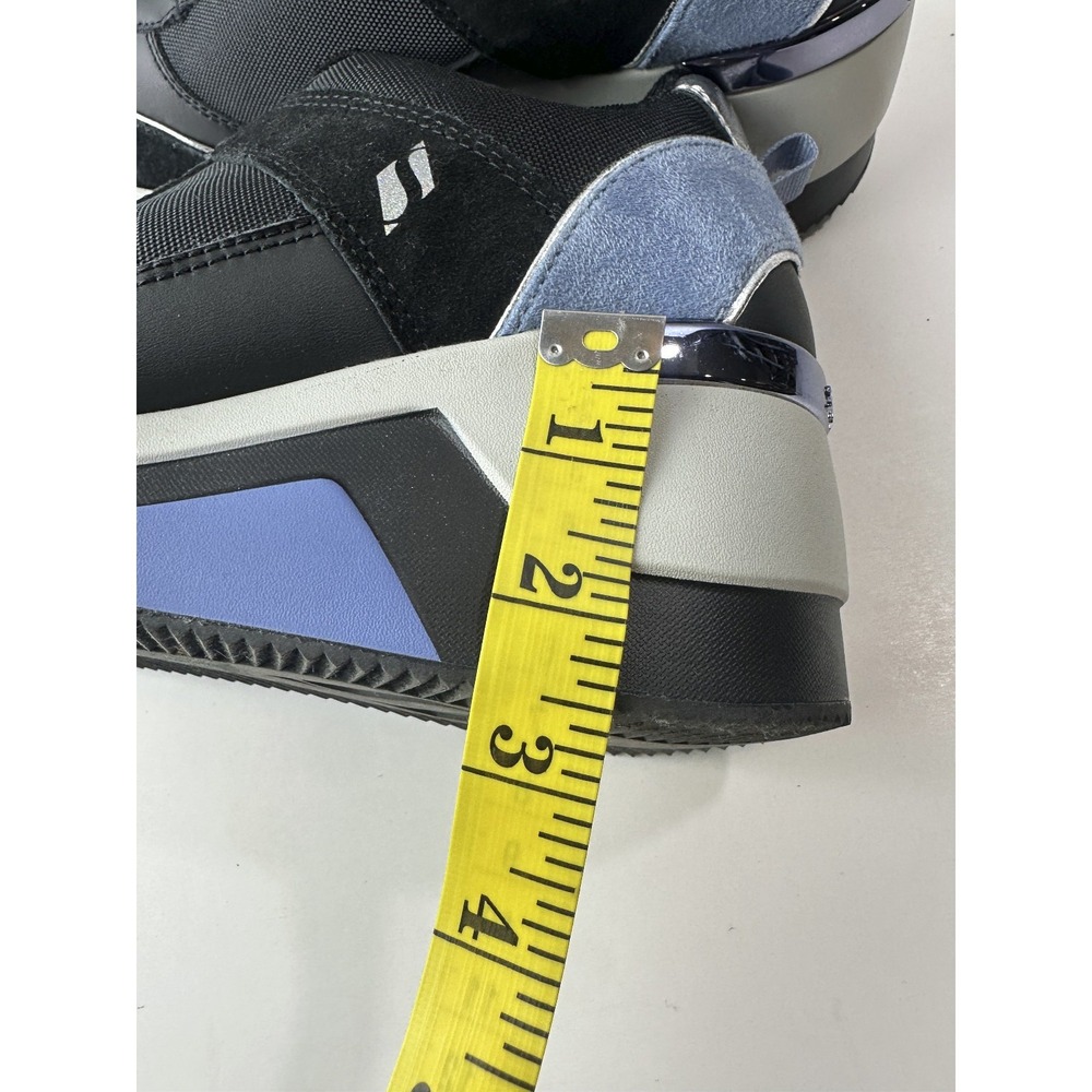 Skechers Million High N Fly Wedge Sneakers Women's Size 11 Black Blue Lace Shoes - Picture 13 of 15